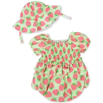 Baby Essentials | Baby Girls Strawberry-Print Romper and Hat, 2 Piece Set,商家Macy's,价格¥224
