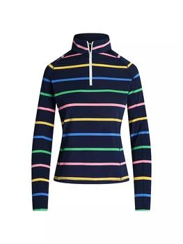 推荐Striped Stretch-Jersey Quarter-Zip Sweater商品