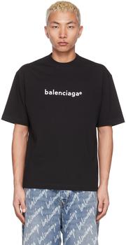 巴黎世家t恤怎么选, Balenciaga | Black Copyright Logo T-Shirt商品图片 