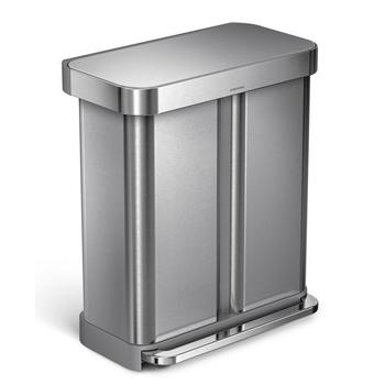 商品simplehuman | Brushed Stainless Steel 58L Dual Compartment  Recycler,商家Macy's,价格¥1415图片