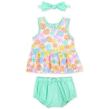 Baby Essentials | Baby Girls Flower-Print Top, Bloomer and Headband, 3 Piece Set,商家Macy's,价格¥164