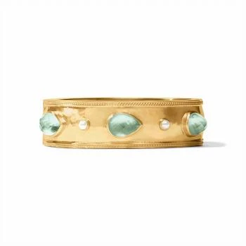 Julie Vos | Women's Cannes Statement Hinge Bangle In Iridescent Aquamarine Blue,商家Premium Outlets,价格¥2114