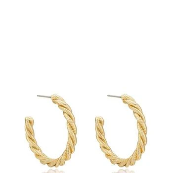 Ettika Jewelry | Spun Strands 18k Gold Plated Hoop Earrings ONE SIZE ONLY,商家Verishop,价格¥266