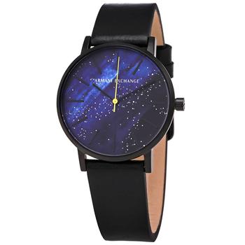 Armani Exchange | Lola Black Iridescent Leather Quartz Watch AX5575商品图片,5.2折