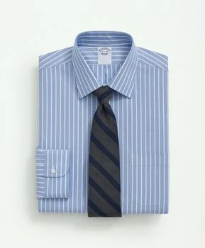 Brooks Brothers | Big & Tall Stretch Supima® Cotton Non-Iron Poplin Ainsley Collar, Striped Dress Shirt 额外7折, 额外七折