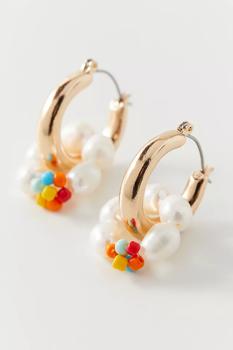 urban outfitter, Urban Outfitters | Freya Freshwater Pearl Flower Hoop Earring商品图片 5.2折×额外9.5折, 额外九五折