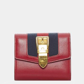 推荐Gucci Red Sylvie Leather Small Wallet商品