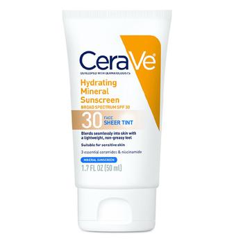 CeraVe | Mineral Face Sunscreen Lotion SPF 30 Hydrating with Zinc Oxide商品图片,满$80享8折, 满$30享8.5折, 满折