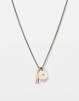 推荐Tommy Hilfiger double tag necklace in gold商品