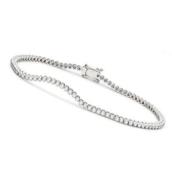 Genevive | Sterling Silver with Clear Cubic Zirconia Round Bezel-set Bracelet,商家Premium Outlets,价格¥613