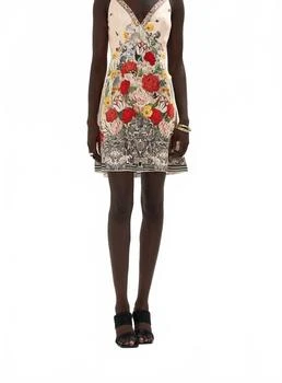 Camilla | V-Neck Bias Slip Dress With Back Frill In Etched Into Eternity,商家Premium Outlets,价格¥4157