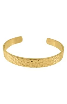 推荐14K Gold Vermeil Water Resistant Hammer Texture Cuff Bracelet商品
