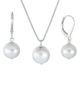 推荐2-Piece Sterling Silver & Cultured Pearl Necklace & Earrings Set商品