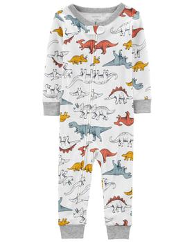 product 1-Piece Dinosaur 100% Snug Fit Cotton Footless PJs image