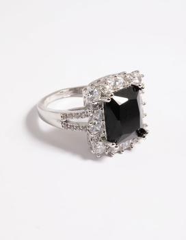 商品Lovisa | Rhodium Cubic Zirconia Emerald Ring,商家Premium Outlets,价格¥161图片