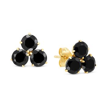 Macy's | Onyx Trillium Flower Stud Earrings in 14k Gold商品图片,