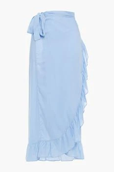 MELISSA ODABASH | Danni ruffled voile midi wrap skirt,商家THE OUTNET US,价格¥305