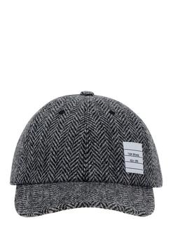 推荐Thom Browne Logo Patch Herringbone-Tweed Baseball Cap商品