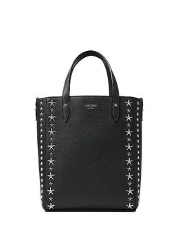 推荐Ladies Pegasi Soft Grainy Leather Star-Embossed Tote Bag - Black/Silver商品