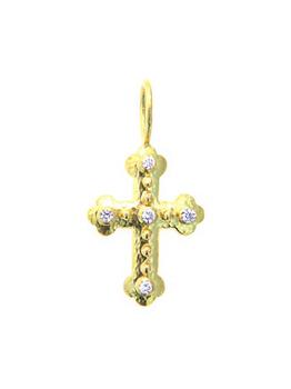 商品19K Yellow Gold & Diamond Byzantine Cross Pendant图片