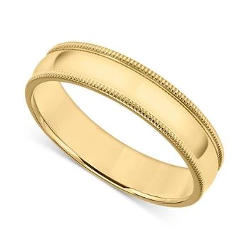 Macy's | Men's Milgrain Edge Wedding Band in 18k Gold-Plated Sterling Silver (Also in Sterling Silver),商家Macy's,价格¥452