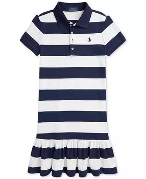 Ralph Lauren | Big Girls Striped Stretch Mesh Polo Dress,商家Macy's,价格¥297