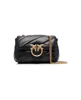 pinko bag链条包, PINKO | Black Shoulder Bag In Sheep Nappa, Diagonal Quilted Processsing, Gold Chain Shoulder Strap And Buckle Logo, Dimension: 21x15x9,5 Woman商品图片 8.2折