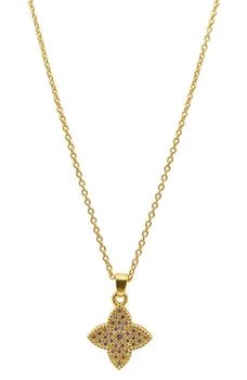 推荐14K Yellow Gold Plated Crystal Flower Necklace商品