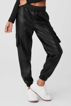 Alo | Faux Leather Power Hour Jogger - Toasted Almond,商家Alo yoga,价格¥949