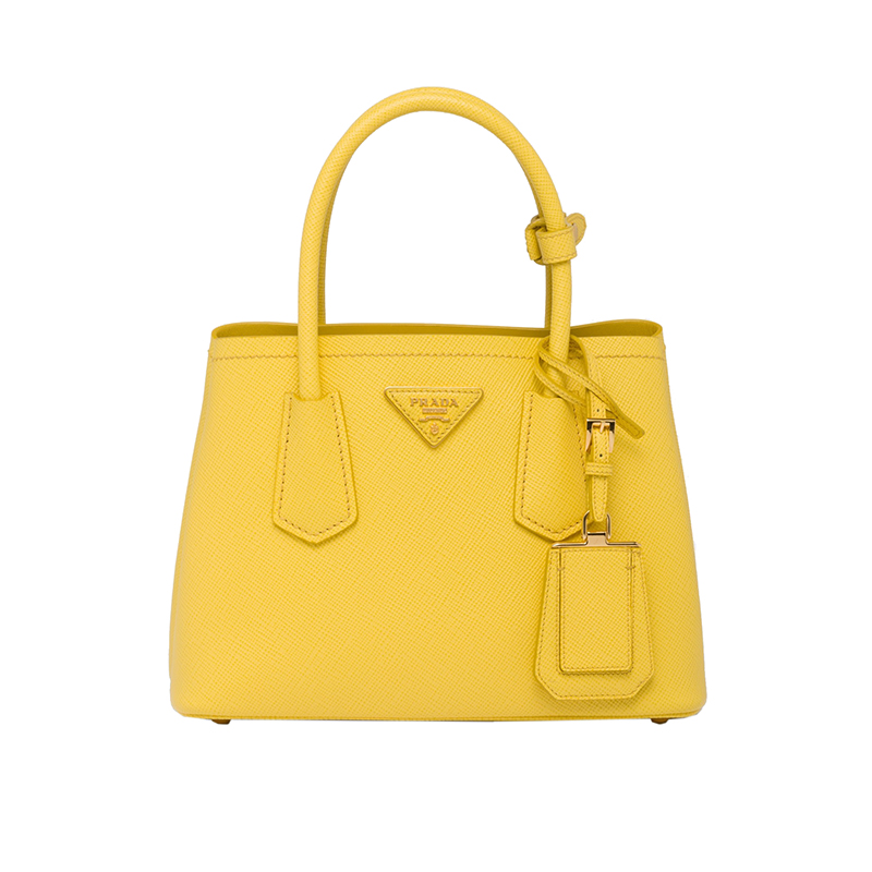 Prada | PRADA/普拉达 22新款 Prada Double系列 女士mini阳光黄色saffiano皮革金扣徽标单肩斜跨手提包1BG443_2A4A_F0377_V_XOO商品图片,额外9.5折, 包邮包税, 额外九五折
