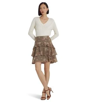 Ralph Lauren | Floral Crinkle Georgette Tiered Skirt 
