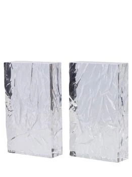 Set Of 2 Crushed Iced Bookends