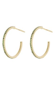 商品ARGENTO VIVO STERLING SILVER | 18K Gold Plated Sterling Silver CZ Hoop Earrings,商家Nordstrom Rack,价格¥108图片