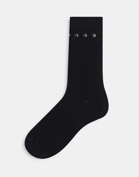 ASOS | ASOS DESIGN ankle socks in black with studs 
