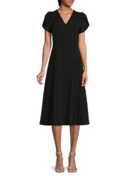 商品Calvin Klein | Puff Sleeve Flare Dress,商家Saks OFF 5TH,价格¥358图片