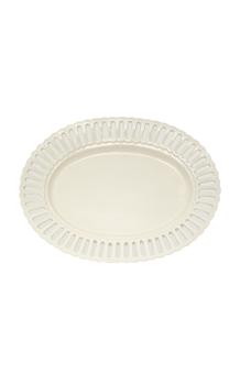 商品Moda Domus - Balconata Creamware Serving Tray - Color: White - Material: Ceramic - Moda Operandi图片
