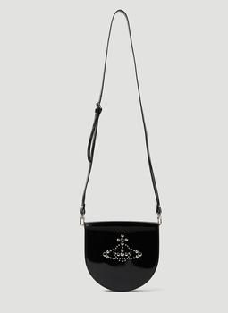 Vivienne Westwood | Patent Saddle Shoulder Bag in Black商品图片,