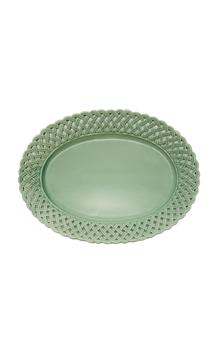 商品Moda Domus - Hopenwork Creamware Serving Tray - Color: Green - Material: Ceramic - Moda Operandi图片