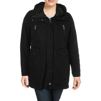 推荐Andrew Marc Womens Stacey Fall Leather Trim Windbreaker Jacket商品