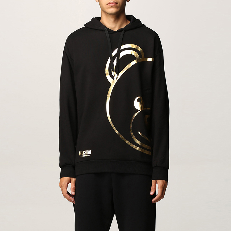 时尚莫斯奇诺卫衣男装, Moschino | MOSCHINO 黑色男士卫衣/帽衫 A17108113-0555商品图片 独家减免邮费