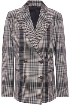 Brunello Cucinelli海淘, Brunello Cucinelli | Double-breasted checked wool blazer商品图片 2.9折