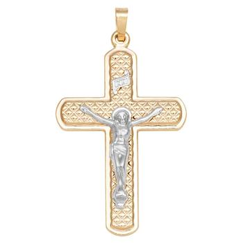 商品Macy's | Crucifix Pendant in 14k Yellow and White Gold,商家Macy's,价格¥1825图片