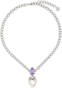 JIWINAIA | Silver Kitten Baroque Pearl Necklace,商家SSENSE,价格¥1809