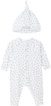 商品Burberry | 白色 Thomas Bear 婴儿连身裤 & 毛线帽,商家SSENSE CN,价格¥2233图片