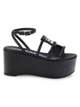 Strappy Leather Platform Sandals product img