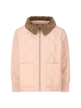 Burberry Kids Corduroy Collar Zipped Quilted Jacket