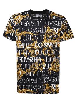 男士休闲范思哲t恤, Versace | Versace Jeans Men's Black Other Materials T-Shirt商品图片 