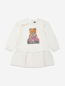 商品Moschino | Moschino White Baby Girls Teddy Hearts Sweater Dress,商家Childsplay Clothing,价格¥1075图片