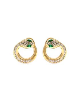 Crivelli | 18K Yellow Gold Diamond & Emerald Serpent Hoop Earrings - Exclusive, Italy Campaign,商家Bloomingdale's,价格¥51591