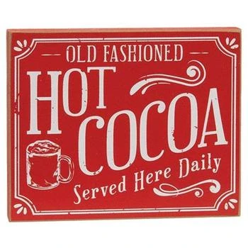 HomeGifo | Hot Cocoa Served Here Daily Block Sign,商家Premium Outlets,价格¥313